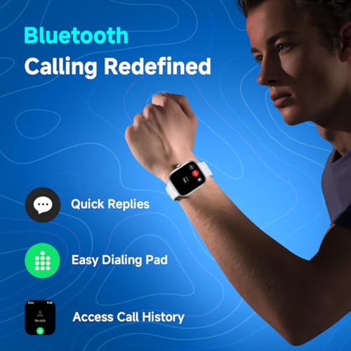 Redmi Move Smartwatch | 1.85" AMOLED (390×450, 600 nits) | Bluetooth Calling | 140+ Sports | 24×7 HR & SPO₂ | AOD | Up to 14-Day Battery | HyperOS (Blue Blaze Strap)