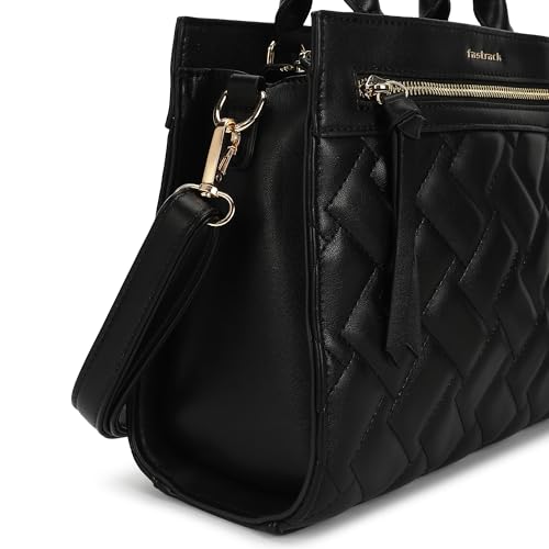 Fastrack Metroweave Satchel | Women’s Faux-Leather Satchel| Quilted Design, Gold Hardware & Dual Carry Options