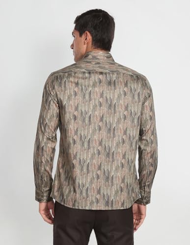 Arrow Men's Phulkari Regular Fit Shirt (ARAFSH0900_Olive