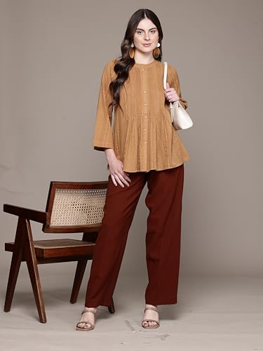 Aarke Ritu Kumar Brown Ridhi Solid Shirt