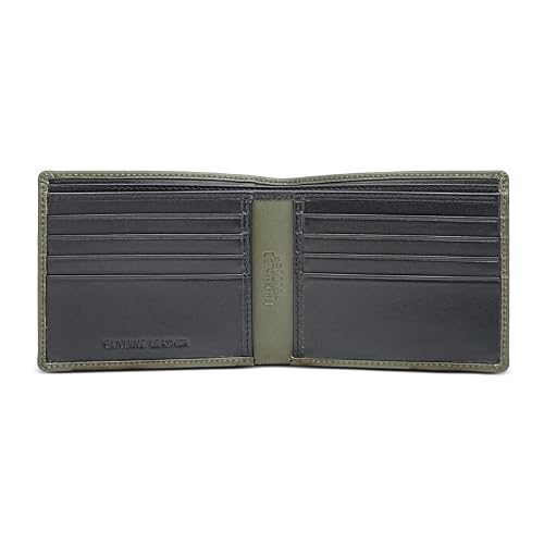 Superdry Men's Leather Slimfold Wallet Kershope - Olive+Black