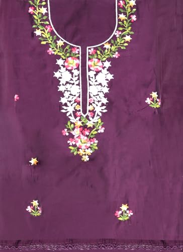 Wine Embroidered Unstitched Dress Material_DM-NEMI-00028