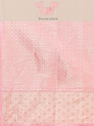 MOHEY Women's Pink Art Silk Stone Work Saree (Pink)