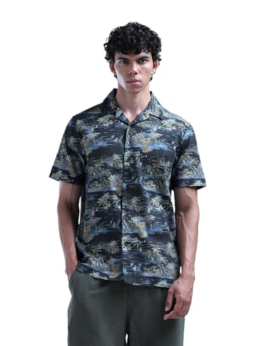 Tropical Printed Pure Cotton Cuban Shirt