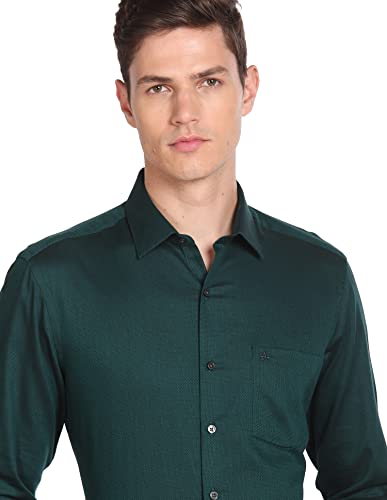 Arrow Men's Slim Fit Shirt (ARADOSH1314_Dark Green 44)