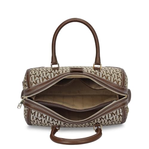 Da Milano Leather Satchel Bag for Women - Gold & Black (LB-02392)