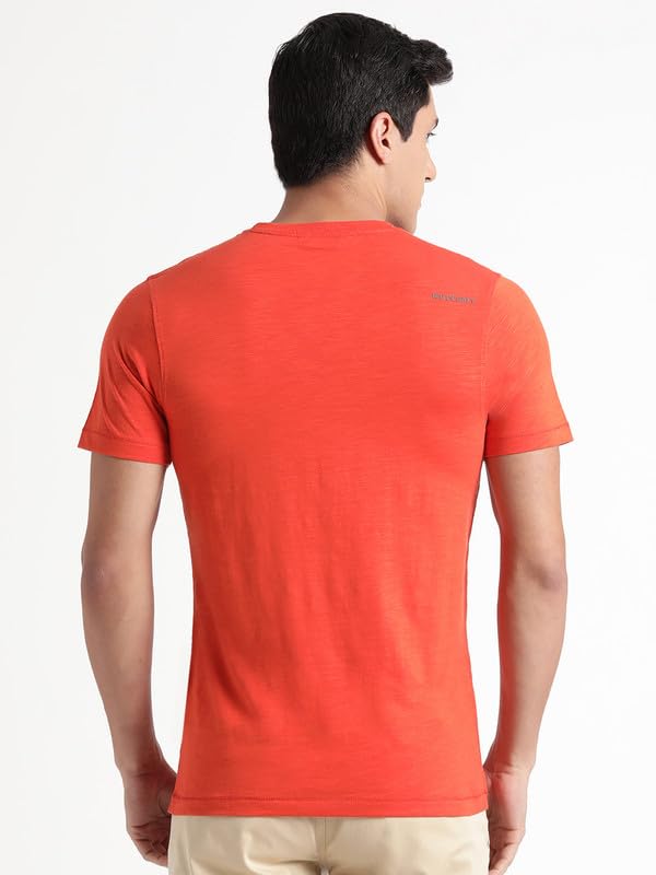 Wildcraft Stylish Men Cotton Forest Crewneck T-Shirt | Half Sleeve Regular Fit T-Shirt for Mens (Orange, XL)