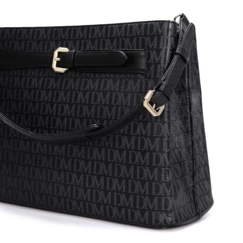 Da Milano Leather Shoulder Bag for Women - Beige & Black (LB-02225)