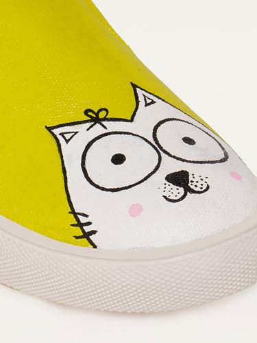 THE QUIRKY NAARI Catty Slipons for Cat Lovers | Green