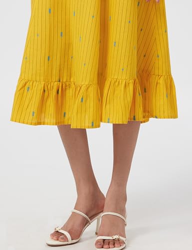 Rangriti Women's Ethnic Mustard Ethnic Wear Dress (Size_3XL)