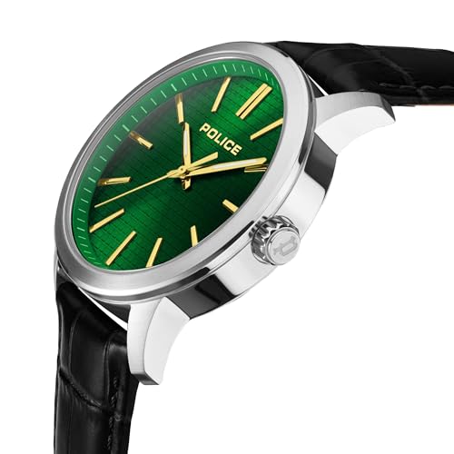 Police Quartz Multifunction Black DIAL Leather Strap Watch for Men-PLPEWJA2207701W/PLPEWJA2207701