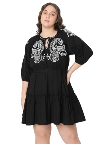 VERO MODA Curve Women Black A-Line Dress