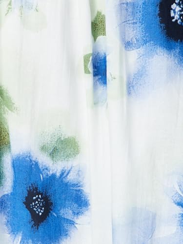 Max Women Floral Print Midi Skirt (Off White_M)