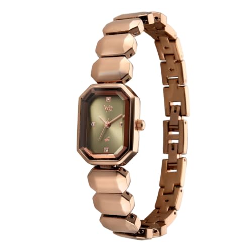 Fastrack Vyb Celeste Quartz Analog 3 Hands Light Green Dial Rose Gold Alloy Strap Watch for Girls - FV60063WM02W