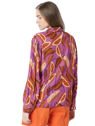 VERO MODA Women Floral Print Purple Viscose Regular Fit Shirt