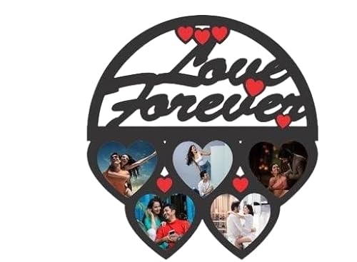 Customized Love Forever Collage Photo Frame, Wooden, Personalized, 12x12 Inch, Romantic Gift for Anniversary, Wedding, Valentine