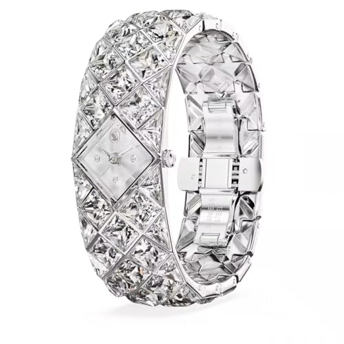 Swarovski Curiosa Bangle 572 Crystal Bracelet, Silver Tone, Stainless Steel, Silver, Classic