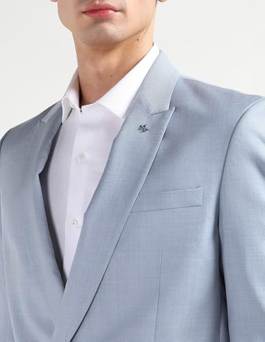 Arrow Men's Self Design Tailored Fit Suit (ARAJSU5571_Blue_36)