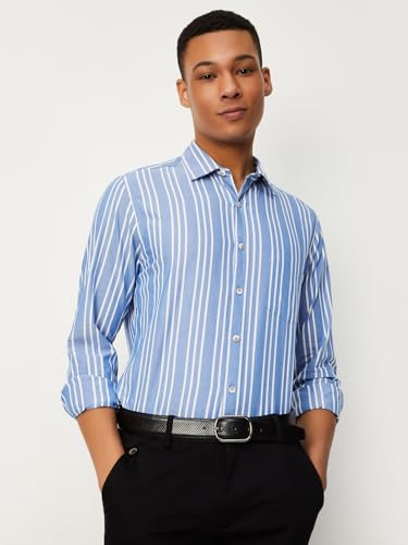 max Men's Regular Fit Shirt (Blue)