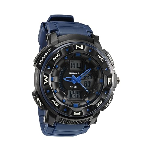 Fastrack Quartz Analog Digital Black Dial Blue Plastic Strap Unisex Watch - NT38076PP05W