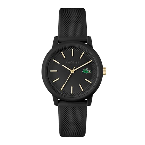 Lacoste L.12.12 Ladies Quartz Black Round Dial Women's Analog Watch - 2001212