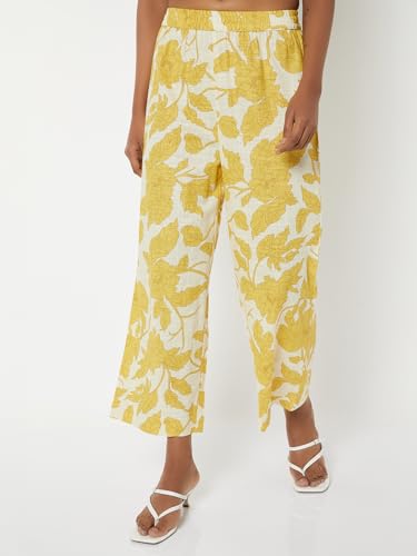 Max Women Printed Straight Kurta Set (Yellow_XL)