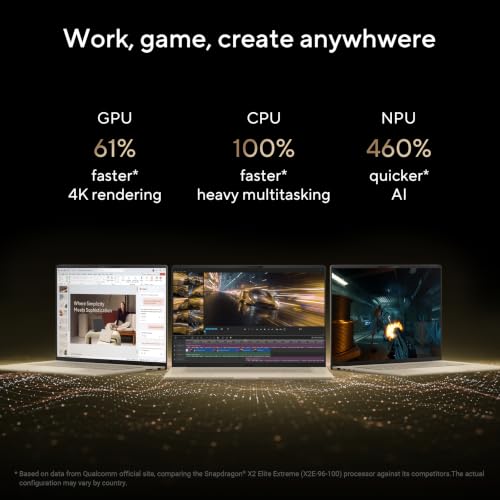 ASUS Zenbook A16 (2026),Snapdragon X2 Elite Extreme,Qualcomm Adreno iGPU,24GB RAM,512GB SSD,OLED,16"(40 cm),Win 11,M365 Basic(1Y),Office 24,Zabriskie Beige,1.2 Kg,UX3607OA-SQ141WS,Thin & Light Laptop