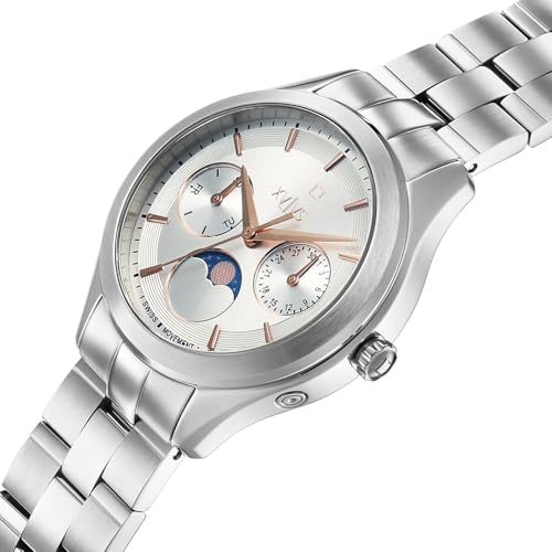 Xylys Amaris with Multifunction with Moon Phase Quartz Blue Dial Silver Stainless Steel Strap Watch for Women - 45017SM02E