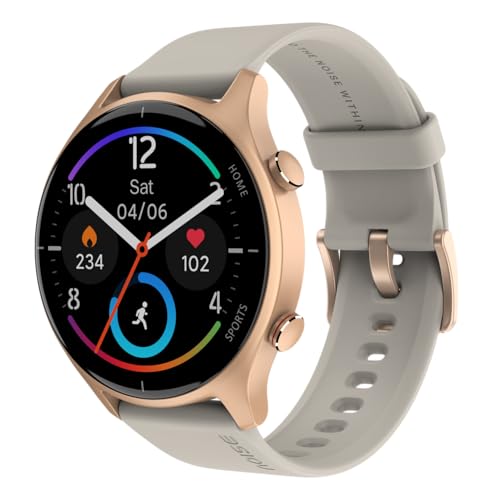 Noise Twist Round dial Smart Watch with Bluetooth Calling, 1.38" TFT Display, up-to 7 Days Battery, 100+ Watch Faces, IP68, Heart Rate Monitor, Sleep Tracking (Blush Beige)