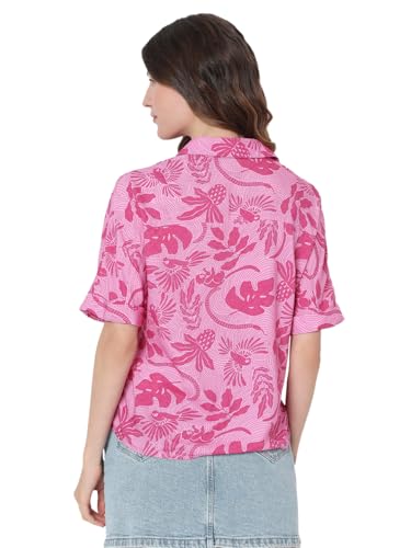 VERO MODA Women's Regular Fit Pink Shirt