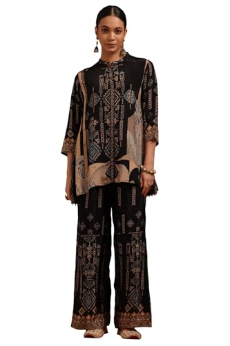 Soch Women's Crepe Co-Ords Set (FWA5KS10877_Black