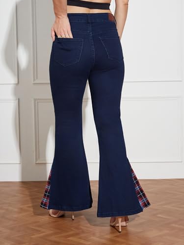Miss Chase Women's High Rise Stretchable Denim Bootcut Jeans (MCSS18DEN02-19-323-26, Space Blue, 26)