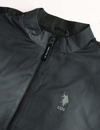 U.S. Polo Assn. Denim Co. Men's Black & Gold Regular Fit Jacket (UDJCK121A_Dark Grey_XL)