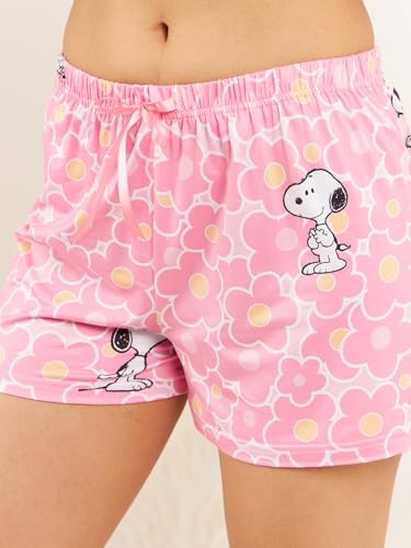 Sweet Dreams Women Snoopy Blooms Shorts Set