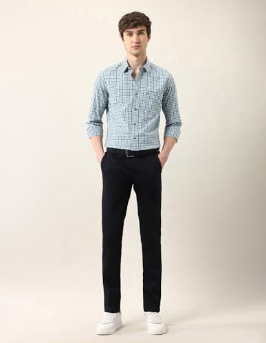 Arrow Sports Men's Checkered Slim Fit Shirt (ASAJSH1362_Green