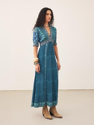 Ritu Kumar Blue Kanan Half Sleeves Long Dress