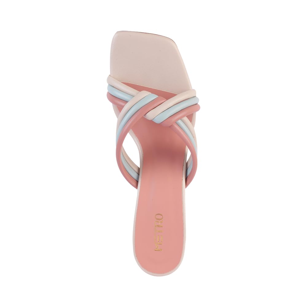 Metro Women Beige Block Heel Fashion Sandal UK/7 EU/40 (40-236)