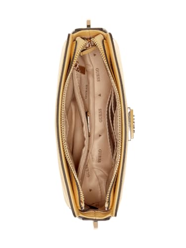 GUESS Cornsilk Solid Meridian Top Zip Crossbody Bag