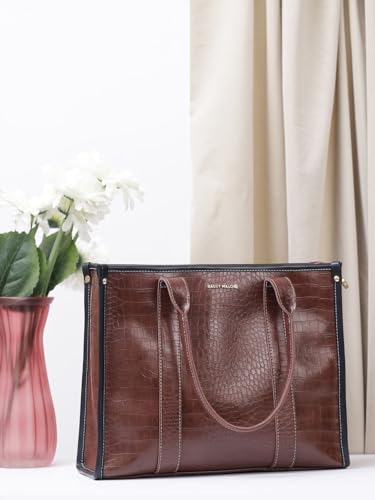Bagsy Malone Women's Large Sized Hand Bag With Adjustable & Detachable Sling Strap And Top Handles