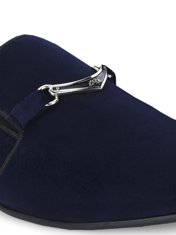 HITZ Men's Blue Leather Slip-On Shoes - UK 11