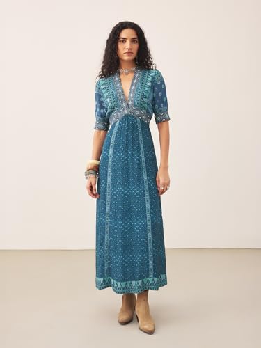Ritu Kumar Blue Kanan Half Sleeves Long Dress