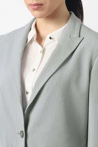 Women Grey Stripe Blazer