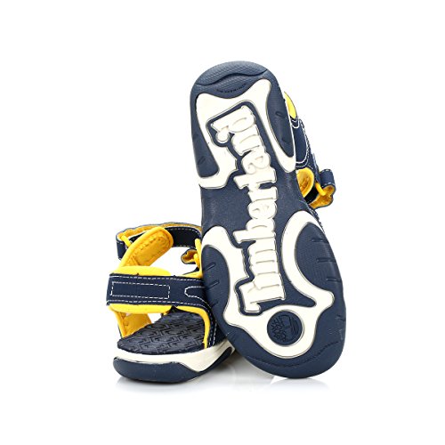 Timberland Adventure Seeker Two-Strap Sandal (Little Kid),Navy/Yellow,2 M US Little Kid