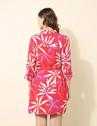 U.S. POLO ASSN. Women Floral Printed Shirt Dress (UWSS25DRS164_Multi-Colour_S)