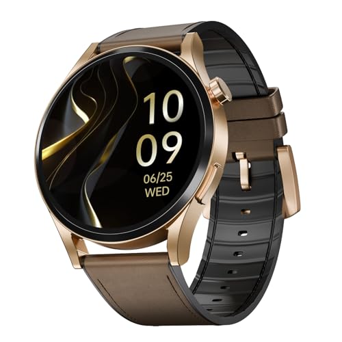 boAt Chrome Horizon, Premium Metal Body, Video Watch Faces, 1.51”(3.83cm) AMOLED Round Display, HRV & VO2 Max, Auto-Activity Detection, ASAP Charge, HRV Smartwatch for Men & Women (Coco Brown)
