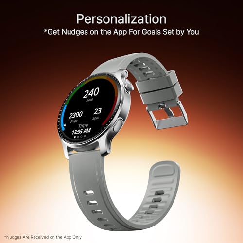 boAt Ultima Prime smartwatch with 1.43” AMOLED Display, AOD, Personalized Fitness Nudges, Functional Crown,100+ Sports Modes, Create Your Own Watchface, smartwatch for man and Woman (Silver Mist)