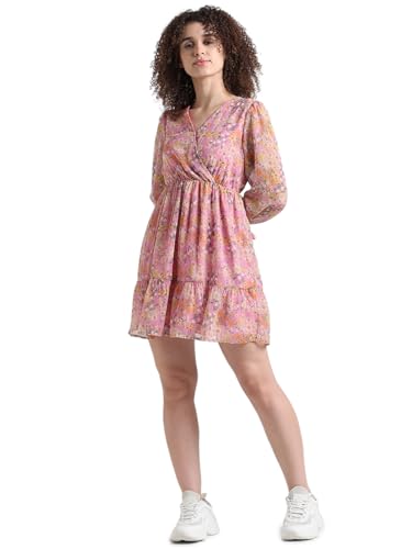 ONLY Women's Polyester Modern Above The Knee Dress (15331459-Fairy Tale_Fairy