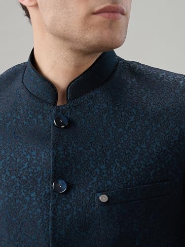 Raymond Green Jacquard Pattern Men Suit