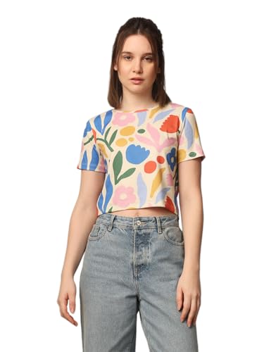 ONLY Women Regular Fit Multicolor T-Shirt