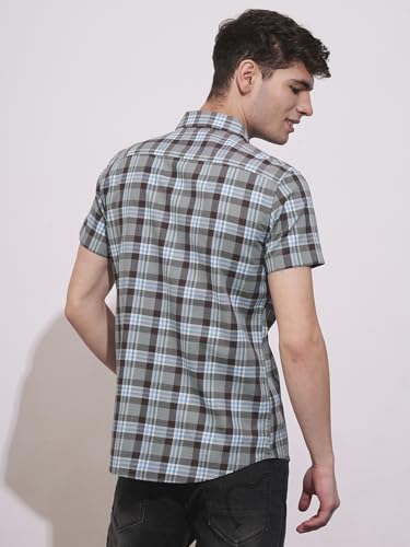 Being Human Brown Slim Fit Regular Collar Men's Shirt Clothing